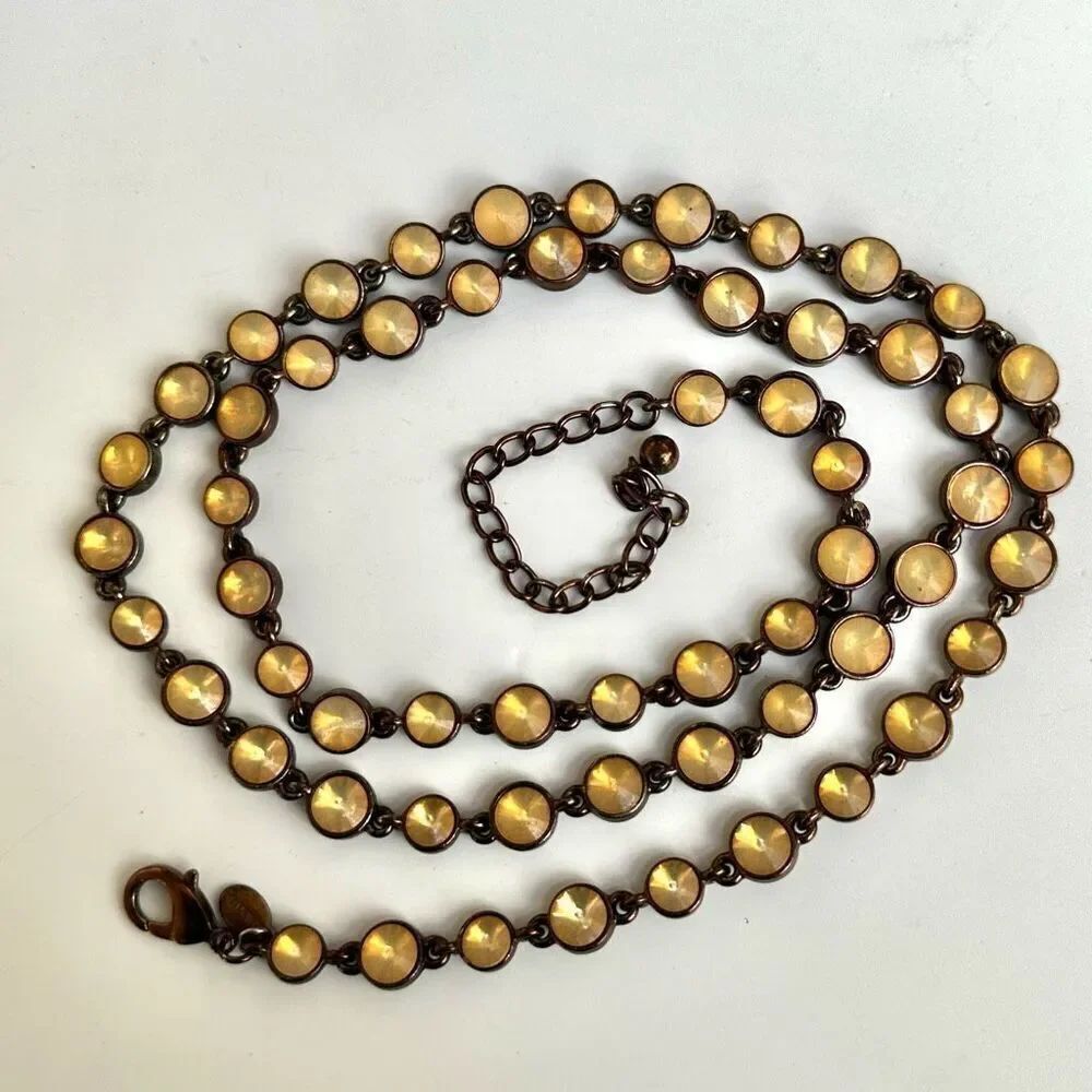 Chico’s yellow brass tone long necklace